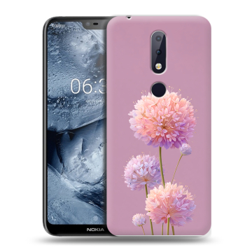 Силиконовый чехол на Nokia 6.1 Plus с принтом Цветы Силиконовый чехол на Nokia 6.1 Plus с принтом Цветы