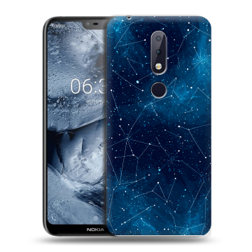 Силиконовый чехол на Nokia 6.1 Plus с принтом Космос звезды Силиконовый чехол на Nokia 6.1 Plus с принтом Космос звезды