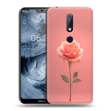 Силиконовый чехол на Nokia 6.1 Plus с принтом Розовая роза Силиконовый чехол на Nokia 6.1 Plus с принтом Розовая роза