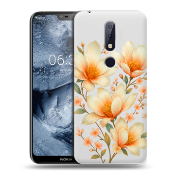 Силиконовый чехол на Nokia 6.1 Plus с принтом Цветы Силиконовый чехол на Nokia 6.1 Plus с принтом Цветы