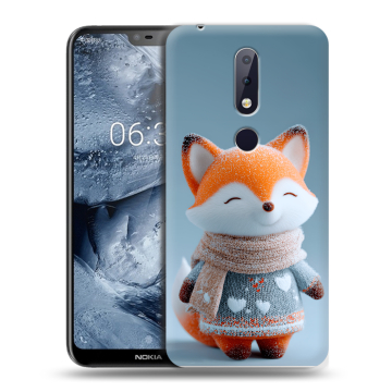 Силиконовый чехол на Nokia 6.1 Plus с принтом Лиса Силиконовый чехол на Nokia 6.1 Plus с принтом Лиса