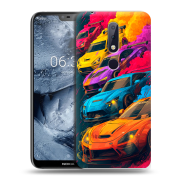 Силиконовый чехол на Nokia 6.1 Plus с принтом Тачки Силиконовый чехол на Nokia 6.1 Plus с принтом Тачки