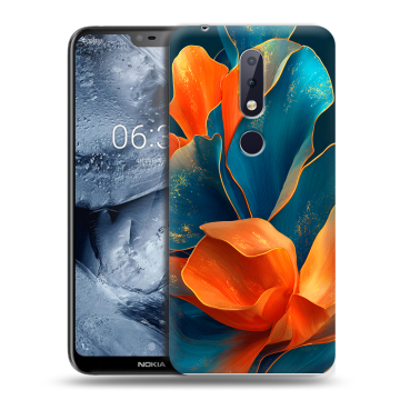 Силиконовый чехол на Nokia 6.1 Plus с принтом Цветы Силиконовый чехол на Nokia 6.1 Plus с принтом Цветы