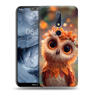 Силиконовый чехол на Nokia 6.1 Plus с принтом Милая сова Силиконовый чехол на Nokia 6.1 Plus с принтом Милая сова
