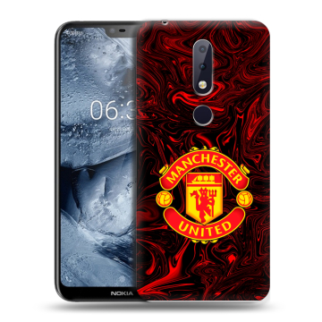 Силиконовый чехол на Nokia 6.1 Plus с принтом Manchester United Силиконовый чехол на Nokia 6.1 Plus с принтом Manchester United