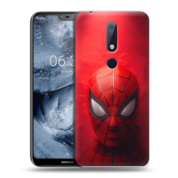 Силиконовый чехол на Nokia 6.1 Plus с принтом Spiderman Человек паук