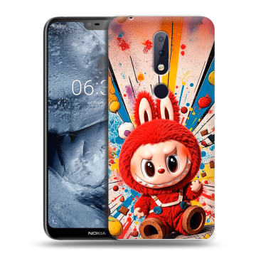 Силиконовый чехол на Nokia 6.1 Plus с принтом Labubu Лабубу
