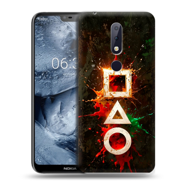 Силиконовый чехол на Nokia 6.1 Plus с принтом Squid Game Игра кальмара