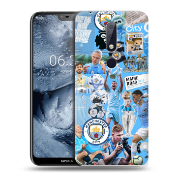 Силиконовый чехол на Nokia 6.1 Plus с принтом Man City Манчестер Сити Силиконовый чехол на Nokia 6.1 Plus с принтом Man City Манчестер Сити