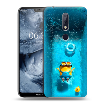 Силиконовый чехол на Nokia 6.1 Plus с принтом Миньоны Силиконовый чехол на Nokia 6.1 Plus с принтом Миньоны