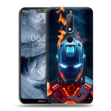 Силиконовый чехол на Nokia 6.1 Plus с принтом IronMan Железный человек