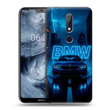Силиконовый чехол на Nokia 6.1 Plus с принтом BMW БМВ