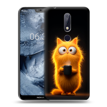 Силиконовый чехол на Nokia 6.1 Plus с принтом Смешной кот