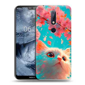 Силиконовый чехол на Nokia 6.1 Plus с принтом Красивый кот Силиконовый чехол на Nokia 6.1 Plus с принтом Красивый кот