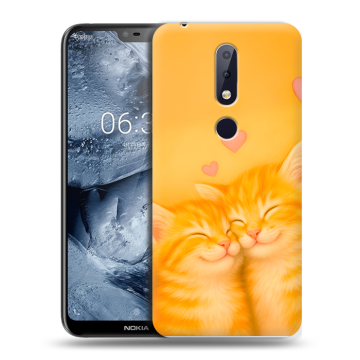 Силиконовый чехол на Nokia 6.1 Plus с принтом Милые котята