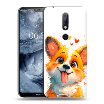 Силиконовый чехол на Nokia 6.1 Plus с принтом корги