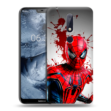 Силиконовый чехол на Nokia 6.1 Plus с принтом Spiderman Человек паук