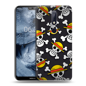 Силиконовый чехол на Nokia 6.1 Plus с принтом One Piece Ван Пис Силиконовый чехол на Nokia 6.1 Plus с принтом One Piece Ван Пис