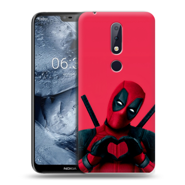 Силиконовый чехол на Nokia 6.1 Plus с принтом Дедпул Deadpool