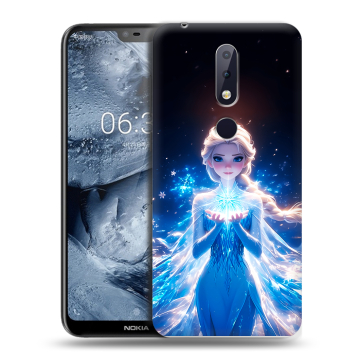 Силиконовый чехол на Nokia 6.1 Plus с принтом Холодное сердце Frozen