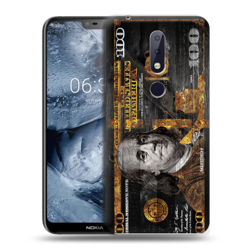 Силиконовый чехол на Nokia 6.1 Plus с принтом Доллар деньги