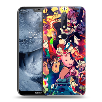 Силиконовый чехол на Nokia 6.1 Plus с принтом Gravity Falls Гравити Фолз