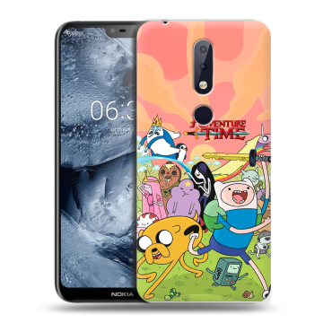 Силиконовый чехол на Nokia 6.1 Plus с принтом Adventure time Время приключений Силиконовый чехол на Nokia 6.1 Plus с принтом Adventure time Время приключений