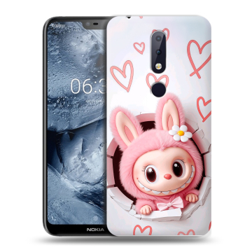 Силиконовый чехол на Nokia 6.1 Plus с принтом Labubu Лабубу Силиконовый чехол на Nokia 6.1 Plus с принтом Labubu Лабубу
