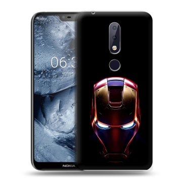 Силиконовый чехол на Nokia 6.1 Plus с принтом IronMan Железный человек