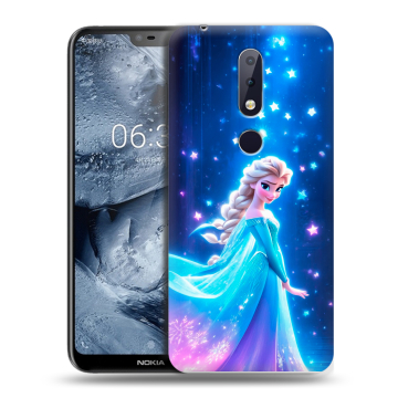 Силиконовый чехол на Nokia 6.1 Plus с принтом Холодное сердце Frozen