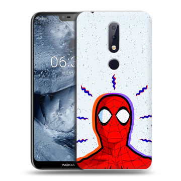 Силиконовый чехол на Nokia 6.1 Plus с принтом Spiderman Человек паук Силиконовый чехол на Nokia 6.1 Plus с принтом Spiderman Человек паук