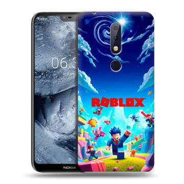 Силиконовый чехол на Nokia 6.1 Plus с принтом Roblox Роблокс