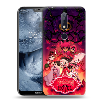 Силиконовый чехол на Nokia 6.1 Plus с принтом Hazbin Hotel Отель Хазбин