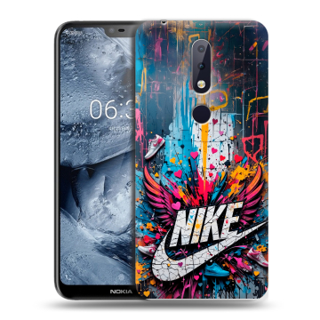 Силиконовый чехол на Nokia 6.1 Plus с принтом Nike Найк