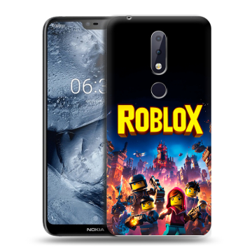 Силиконовый чехол на Nokia 6.1 Plus с принтом Roblox Роблокс