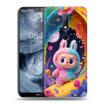 Силиконовый чехол на Nokia 6.1 Plus с принтом Labubu Лабубу