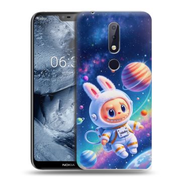 Силиконовый чехол на Nokia 6.1 Plus с принтом Labubu Лабубу