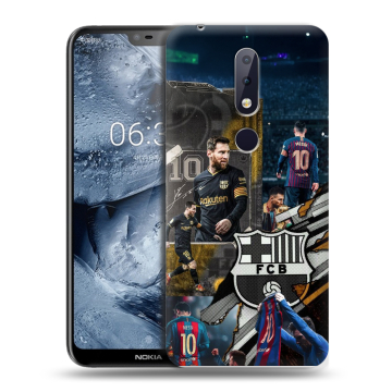 Силиконовый чехол на Nokia 6.1 Plus с принтом Messi Barcelona