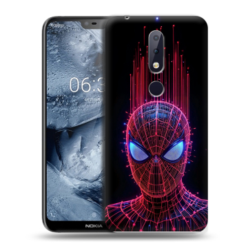 Силиконовый чехол на Nokia 6.1 Plus с принтом Spiderman Человек паук