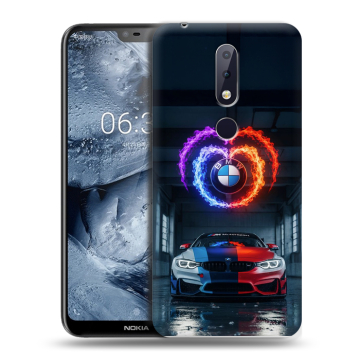 Силиконовый чехол на Nokia 6.1 Plus с принтом BMW БМВ