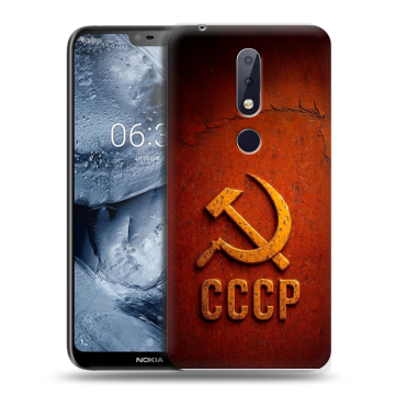 Силиконовый чехол на Nokia 6.1 Plus с принтом Флаг Герб СССР