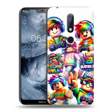 Силиконовый чехол на Nokia 6.1 Plus с принтом Roblox Роблокс