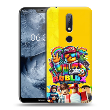 Силиконовый чехол на Nokia 6.1 Plus с принтом Roblox Роблокс
