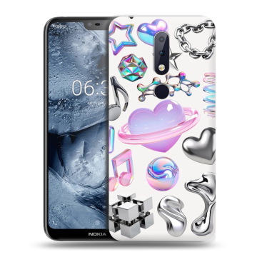 Силиконовый чехол на Nokia 6.1 Plus с принтом Y2K