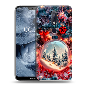 Силиконовый чехол на Nokia 6.1 Plus с принтом Новый год Силиконовый чехол на Nokia 6.1 Plus с принтом Новый год