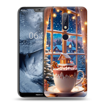 Силиконовый чехол на Nokia 6.1 Plus с принтом Новый год Силиконовый чехол на Nokia 6.1 Plus с принтом Новый год