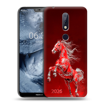 Силиконовый чехол на Nokia 6.1 Plus с принтом Новый год Силиконовый чехол на Nokia 6.1 Plus с принтом Новый год