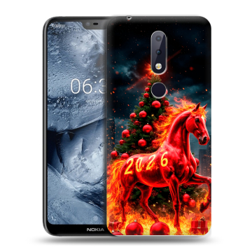 Силиконовый чехол на Nokia 6.1 Plus с принтом Новый год Силиконовый чехол на Nokia 6.1 Plus с принтом Новый год