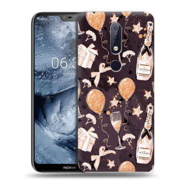 Силиконовый чехол на Nokia 6.1 Plus с принтом Новый год Силиконовый чехол на Nokia 6.1 Plus с принтом Новый год