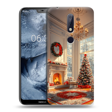 Силиконовый чехол на Nokia 6.1 Plus с принтом Новый год Силиконовый чехол на Nokia 6.1 Plus с принтом Новый год